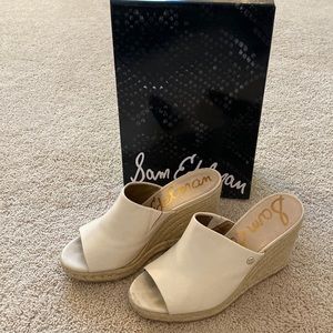 Women’s Sam Edelman Sandals, Bonnie, Ivory Leather 7 1/2 Med.